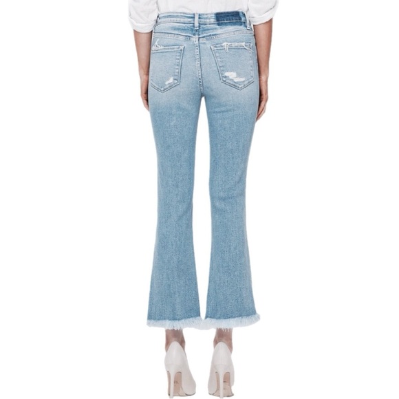 Flying Monkey Like New High Rise Raw Hem Kick Flare Jeans Size 26 - Picture 3 of 8